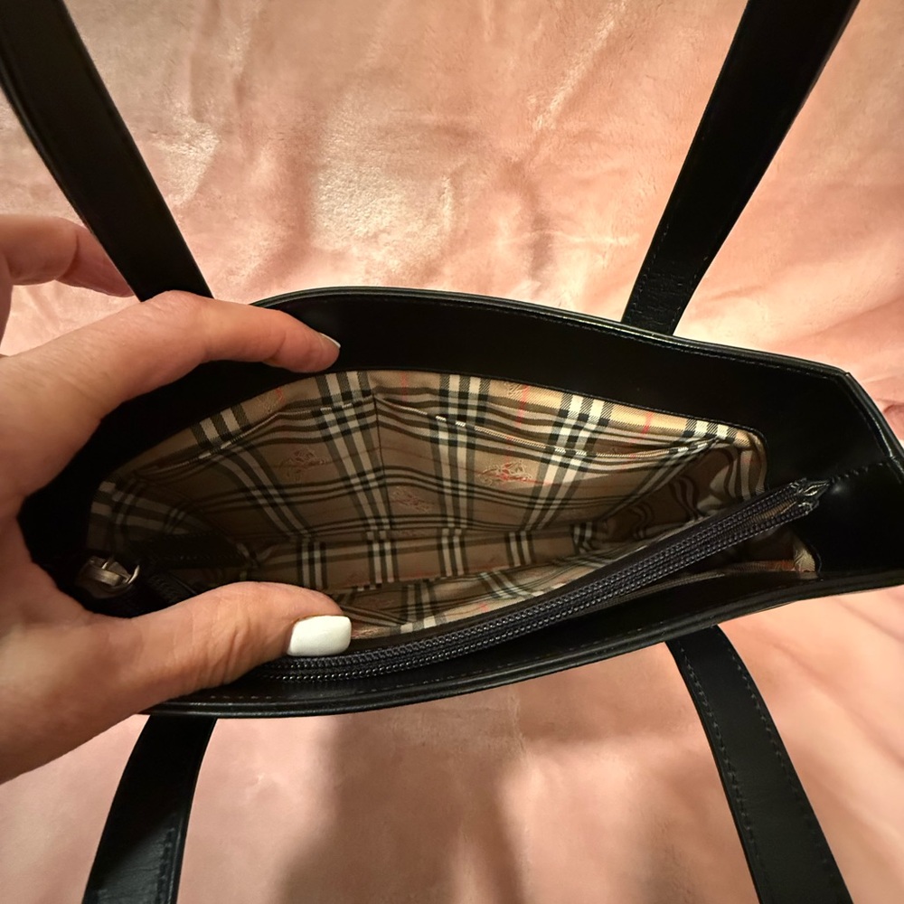 Burberry Black and Check Leather Handbag - Picture 6 of 9